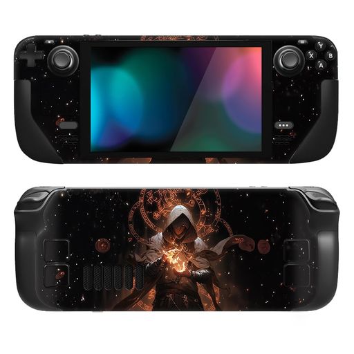 PlayVital Steam Deck用保護スキンデカールフルセット カスタムステッカー Steam Deck携帯ゲーミングPC用ビニールカバー 【炎の召喚】