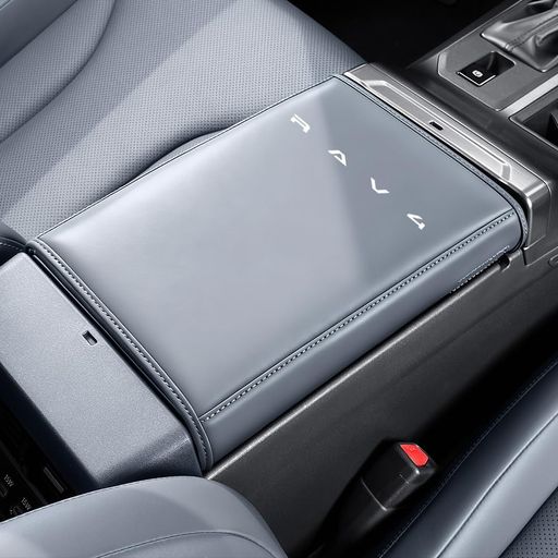 BOYOUS RAV4 XA60 専用 レザーアームレストカバー センター コンソールボックスカバー 傷 汚れ防止 被せるだけパーツ 内装 カスタム アクセサリー ドレスアップ パーツ (ライトグレー)