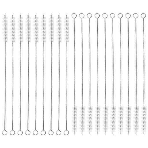【商品仕様】サイズ:(約)長さ175mm、重量:(約)1.6g/本、材質:ス304テンレス、カラー:ホワイト 20本セット 。若干の誤差が生じる可能性があります 【使い方】ストローマグをご使用後、ブラシに洗浄剤をつけ、ストローの内部を隅々まで洗浄してきださい。ご使用後のブラシはよく水ですすぎ、風通しのよいところで乾燥さて保管ください。細いのでひっそりと収納でき、邪魔にもなりません。 【高品質耐久性が優れます】再利用可能で柔軟なクリーニングブラシツール。ストローマグをご使用後、ブラシに洗浄剤をつけ、ストローの内部を隅々まで洗浄してきださい。ご使用後のブラシはよく水ですすぎ、風通しのよいところで乾燥さて保管ください。 【ステンレス手柄 】ステンレススチールワイヤで手柄を製作,錆びにくく変形しにくく、良好な耐熱性を持つためキッチン高温環境でも安心使用可。柔らかく弾力性に優れ自由に曲げられ、凹凸面や曲面の洗浄にも密着し、普段洗いにくい死角を簡単に掃除できる。 【応用】軟らかいナイロンブラシを使用して、試験管、ノズル、食器、哺乳瓶、ストロー、キーボードなど部品の隙間をきれいにキレイに拭きます。