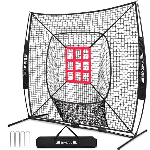 BAGIL野球ネット ベースボールネット 練習用 バッティングネット ピッチングネット スチール製 野球器具 硬式/軟式対応 打撃 投球 防球ネット ソフトボール練習ネット トレーニング 組み…