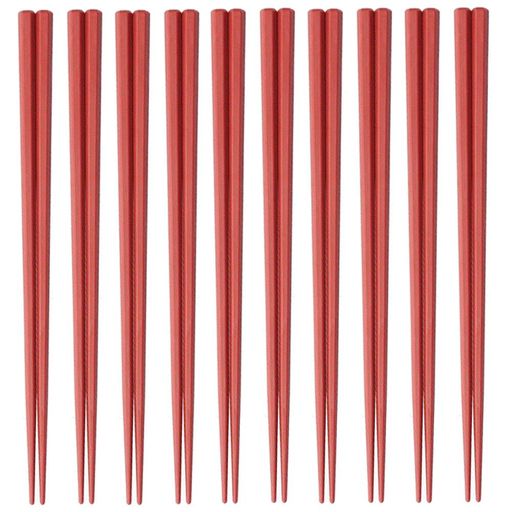 Rakuten - 大黒工業六角箸23cm朱10膳セット業務用リユースSPS日本製
