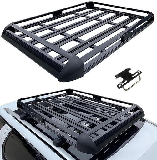 TUIYIDUOルーフラック汎用タイプルーフキャリア160x100x12.8cmアルミ製耐荷重約100kg軽量防錆処理施済み耐摩耗強化カーゴラック多目的対応キャンプ旅行アウトドア組立式ブラック
