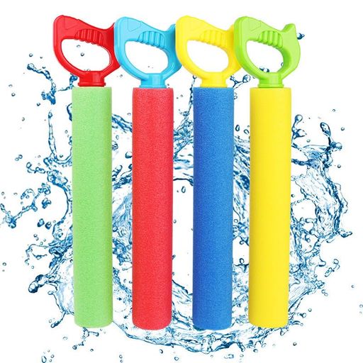 Rakuten - 水鉄砲ウォーターガン超強力飛距離4本セッ押し出し式水ピス大容量タンク型夏祭り高性能夏の定番水遊びおもちゃ【色指定不可】