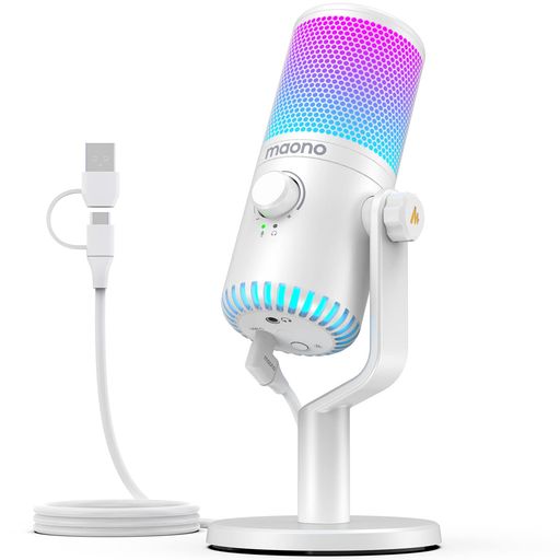 樂天商城 - MAONO USB コンデンサーマイク ゲーミングマイク PC マイク 専用ソフトウェア RGBライティング ヘッドホン出力端子あり 単一指向性 プラグ&プレイ YouTube Skype ゲーム実況 ライブ配信 在宅勤務
