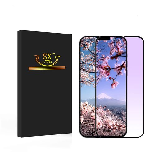 SX【iPhone16e用のガラスフィルムブルーライトカット目の疲れ軽減】iPhone13用の/13pro/iPhone14用のガラスフィルム3D黒縁全面保護あいふぉん13/13pro/iPhone14用の液晶保護フィルム