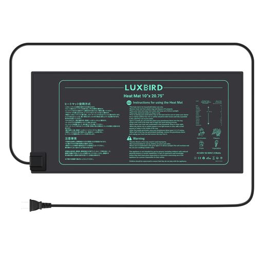 サイズ:25.4x52.7 cm(10 x 20.75インチ) 電圧:AC100V 50/60HZ 電力:21W 植物の成長プロセスを加速:根の温度を周辺の温度よりも10°C〜20°Cほど高くなり、均一で安定した加熱効果を実現し、植物の発育を加速させます IP67 防水規格:防塵、防滴、お手入れが簡単です。耐久性のあるPVC 素材を採用し、柔軟性があり、簡単に保管できます 苗の生存率を高め:苗の根や葉に適切な環境を提供し、植物の成長が促進され、苗を強く健康に育ちます 冬場の育苗や発根管理に最適です。屋内植物、テラリウム、水槽、自家醸造などにも適用します