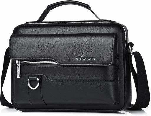 Rakuten - [CINVAIKROSE]ショルダーバッグメンズ本革斜め掛け手提げバッグ手持げバッグキーリング付厚手レザーIpad10.5収納可横型カジュアルフォーマルビジネス通学通勤肩掛けバッグ自転車かばん