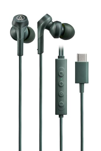 Rakuten - オーディオテクニカATH-CKS330NCGRイヤホン有線タイプCノイズキャンセリング1.2mU型コード【遅延なしマイク付リモコン重低音密閉型高音質DAC内蔵グリーン】