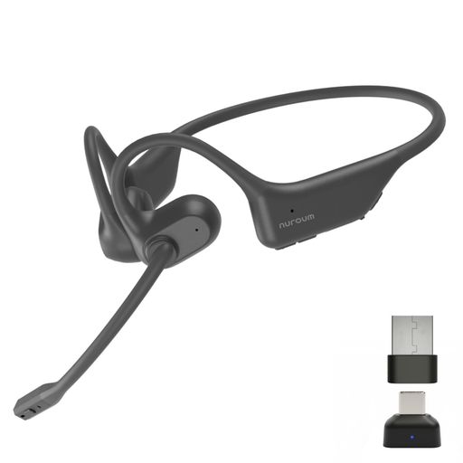 Nuroum OpenEar Pro2 オープンイヤーイヤホン マイク付き超軽量・快適設計|USB-C&USB-Aアダプター付属|ノイズキャンセリング搭載 ワイヤレス ヘッドフォン|耳を塞がないタ…