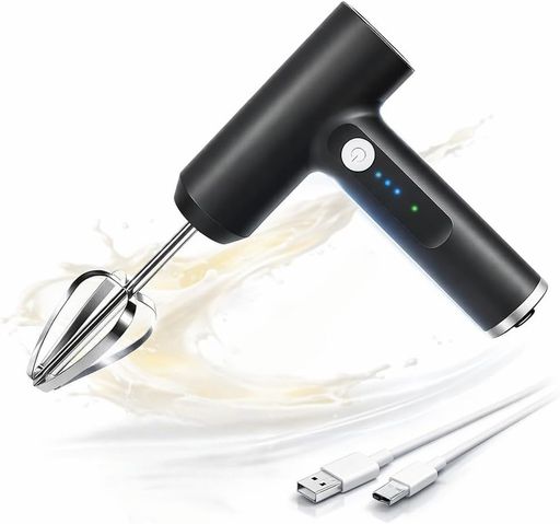 ハンドミキサー 電動泡立て器 小型 充電式 コードレス 3段階スピード調整 軽量 ポ...