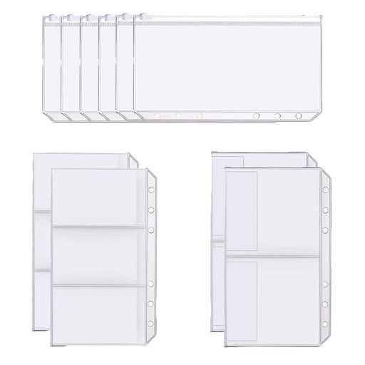 📕【製品内容】本製品をご購入いただくと、1ヶ月分のメモを完全に収納できるA6ノート・オーガナイザーが10冊届きます。 📕【3サイズ】1170mm*108mm,6冊2180mm*105mm,2冊3180mm*105mm,ダブルストレージ 2冊。 📕【ファスナーポケット】ジップポケットが6つセットになっており、ジップには便利な引き手がついているので、スムーズに開閉でき、中身が落ちる心配もなく収納することができます。 レシートやスタンプ、シール、付箋などの小物など、ノートと一緒に使いたいものをすっきり収納できます。 📕【4枚防水タイプクリアポケット】チケットの大きさを2段階に分けたノート用リフィル2枚付き。 中身の落下や汚れ、水濡れを防止するカバー付き。 📕【PP素材】PP製で、防水性、耐久性、防汚性に優れているので、水に濡れたり、傷んだりすることがありません。 見た目は半透明で、中に入れたものが見やすくなります。 チケットの整理整頓ができます。