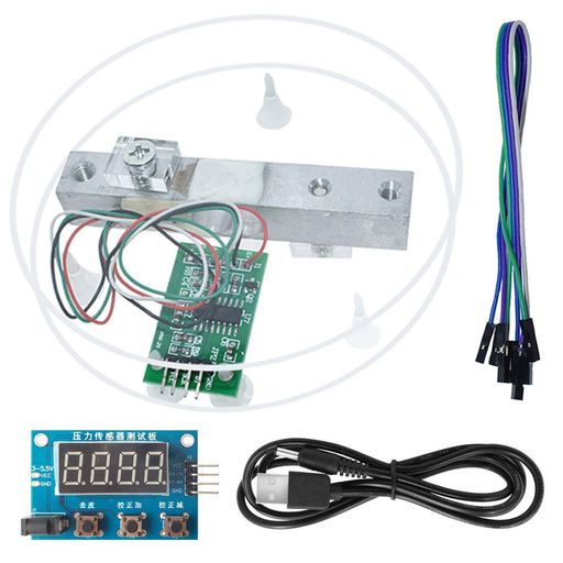 Youmile HX711重量センサーモジュールキットデジタルロードセル重量センサーA / Dモジュール5KG for Arduino用ポータブル電子キッチンスケール3.5mm x 1.35mm電源ケーブル、スケールディスプレイモ…