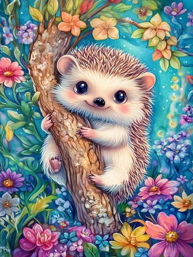 樂天商城 - LEADINTOP ダイヤモンドアート ハリネズミ 30X40cm 丸いビーズ ダイヤモンドペインティング キット モザイクアート 人気 ビーズアート かわいい DIY 手作り 手芸プレゼント 装飾