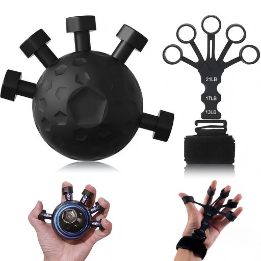 【握力球&amp;手首トレーナーセット】本セットには指グリップ強化器として使える握力ボール1個と、13~21LB・6.6~11LBの2種類のハンドグリップ強化器(手首拉力器)が含まれており、握力強化・筋トレ・リハビリ・ストレス解消に最適です。 【異なる負荷で効果的トレーニング】2種類の手首拉力器は負荷が異なるため、初心者から上級者まで段階的にトレーニング可能で、握力トレーニング・手首トレーニング・前腕トレーニングを効率よく行えます。 【指先から手首まで強化】握力ボールはフィンガーエクササイザーとして指先を鍛え、ハンドグリップ強化器は手首・前腕の筋肉を集中強化するため、日常生活・スポーツ・音楽活動・リハビリなど幅広い用途に役立ちます。 若い人からお年寄りまで、誰でも簡単に操作でき、指で握るだけなので安心、長時間使用しても快適、男女兼用でストレス解消になります。 携帯に便利です:自宅でのトレーニングにも使えます。コンパクトな握力トレーニングマシンがセットになっているので、ジム、オフィス、旅行など、どこでも気軽に持ち運ぶことができます。