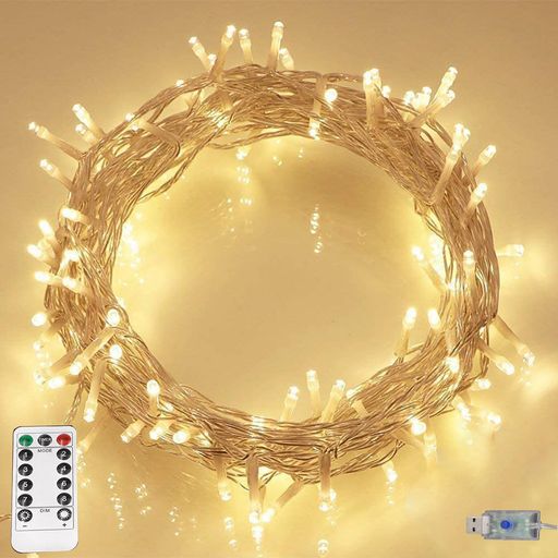 Juckier LEDストリングライト 50球 5M クリスマスツリー ライト 室内 屋外 防水 USB電源 リモコン付き 8点灯モード タイマー機能 記憶機能 クリスマス飾り イルミネーション 装飾ライト sugarlight-10249759 シュガーライトSTORE パッケージ画像