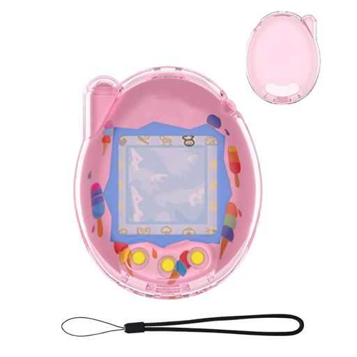 For Tamagotchi Connection(たまごっちコネクション) ケース カバー 保護カバー PC保護ケース ーチェーン付き 耐衝撃 落下防止 紛失ストラップ付き ストラップ付き 落下防止 キズ防止 耐衝撃 装着…