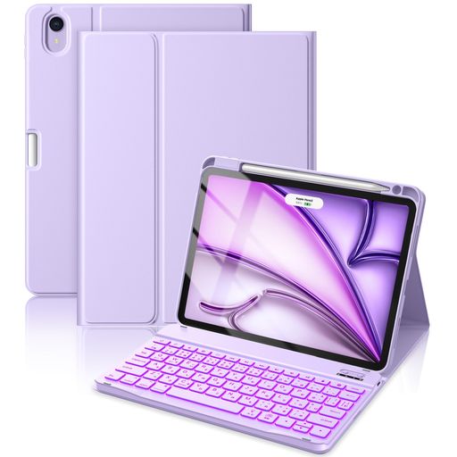 HETHOT iPad用 air キーボード付きケース M4/M3/M2対応 11インチ Air 第5/4世代 10.9インチ対応 JIS日本語配列 着脱式 耐汚れ性素材カバー ペン収納 Bluetoothキーボード 2台デバイスマルチペアリング