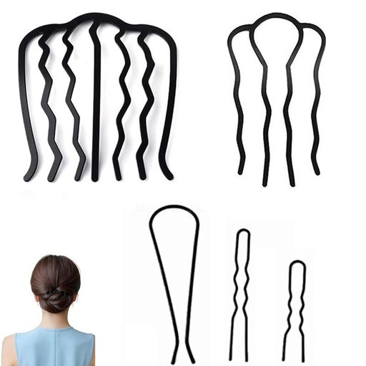【2サイズ+小ヘアピン付き 5点セット】本セットにはSサイズ(約8.8cmx5cm)・Lサイズ(約9.8cmx7.8cm)の夜会巻きコーム2つと、小さなヘアピン3つが含まれ、合計5点のスタイリングツールがセットになっています。髪量の多い方から少ない方まであらゆるニーズに対応でき、ご家族やご友人とシェアするのにも最適です。 【高耐久合金素材 頭皮に優しい設計】高品質な合金素材を使用して製造されており、さび・変形・折れに強く、長期的にご使用いただけます。外層は耐久性のある塗装で仕上げられ、表面は滑らかでバリがないため、髪や頭皮を傷つけにくく、快適な着け心地を実現しています。 【しっかり固定・全髪質対応の簡単スタイリング】4本歯の設計が髪を均一にホールドし、ヘアスタイルの乱れを防ぎます。短い髪・長い髪・太い髪・細い髪など、あらゆる髪質に対応しており、髪に差し込むだけで素早くスタイルを整えられます。実際の試用で長時間のスタイル維持力を確認しており、忙しい朝でも手軽にアレンジが完成、初心者の方でも安心してご使用いただけます。