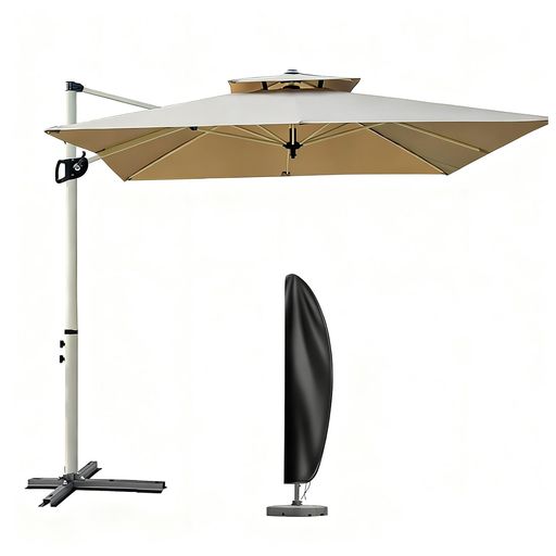 MAYAMI-HOME ガーデンパラソル 大型 220CM 風に強い 長方形 ハンギングパラソル 二...