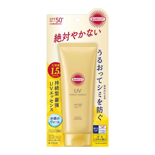 サンカット パーフェクト UV エッセンス SPF50+ PA++++ UV耐水性星(塗り潰し)星(塗り潰し) 120g 顔・からだ用 日焼け止め 無香料 スーパーウォータープルーフ アレルガード機能 コラーゲン ヒア…
