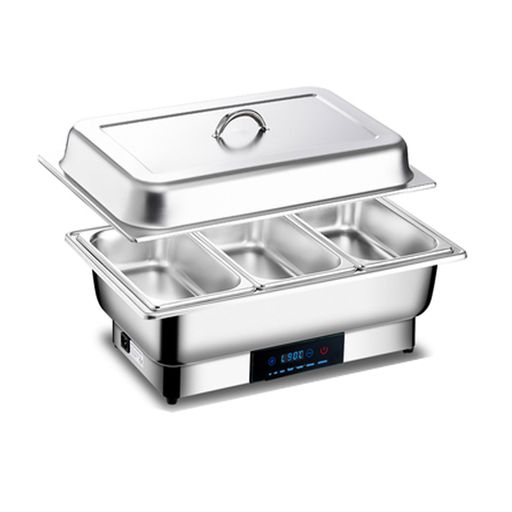 ビュッフェサーバー チェーフィングディッシュ 湯煎式 chafing dish 9L food warm ポータブル蓋 保温調理鍋 ステンレス製 温度調整加熱ウォーマー温度制御 保温トレイ 電気ミールストーブ100v (…