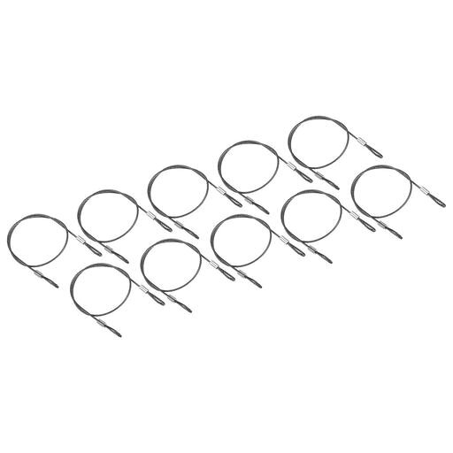 [仕様]製品名:ステンレスワイヤー。サイズ:40cmx2mm(長さx直径)。カラー:シルバー。セット:セキュリティワイヤーx10本 。 [素材]ステンレス。ワイヤーロープは防錆性、耐久性に優れています。長くご利用いただけます。 [デザイン]セキュリティケーブルはダブルループ付き、工具不要で素早く簡単に使用できます。両サイドループ形状で各種ロックと合わせて使用できます。 [利点]ワイヤーロープは軽量で扱いやすくてコンパクトに収納可能です。 [様々なシーンで]オートバイ、自転車、自動車、門扉・農機具、各種ロック製品の補助用として使用いただけます。