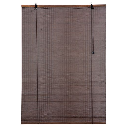 YitianBambooArt竹すだれ2本セットダークブラウン幅88cmx丈120cm竹ロールスクリーン簾屋内竹ブライド巻き上げ機能目隠し遮光遮熱日除け日よけ防止風通し和風和室コード用フック付き