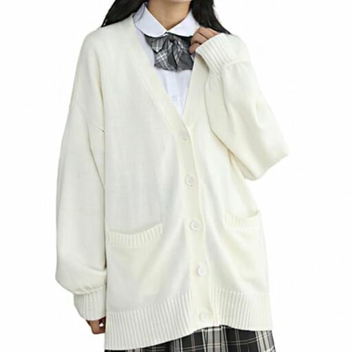 樂天商城 - [Ailiyumo] スクールカーディガン 女子 高校生 制服 学生 通学 ニットカーディガン レディース 冬 Vネック だぼ袖 大きいサイズ カジュアル ゆったり 春 秋 可愛い