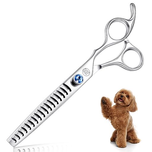 Care Supplies - Moontay犬トリミングハサミトリミングシザーハサミすきバサミ犬用猫用ペット用セルフカットスキバサミ日本製炭素鋼440c切れ味静音使いやすい安全犬全身美容スキ率40%毛量調整7インチ専用…