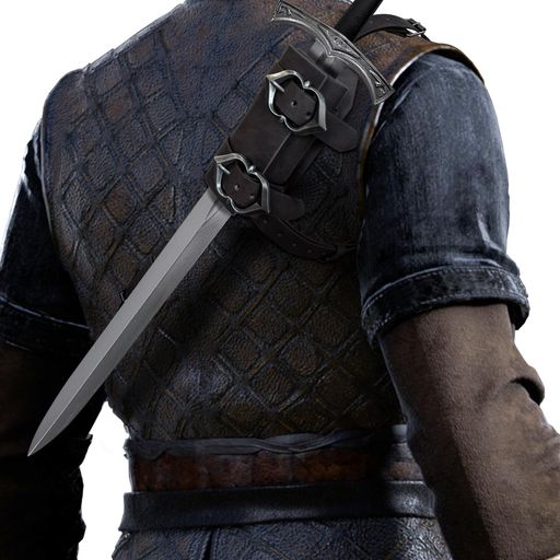 HiiFeuer中世風フェイクレザーバックソードフロッグ、ビンテージ調整可能ソードホルスター、中世バックソードシースホルスター(茶色A)