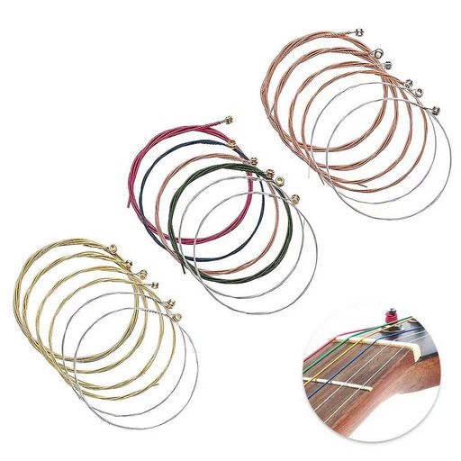 Liroyal Replacement Guitar Strings, 3 Sets (18 Strings), Ballad Replacement Steel Strings for Folk Guitars, Steel Core Copper Alloy, Musical Instrument Accessory, Acoustic Guitar Strings