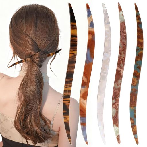 5WYOUKE 簪 一本挿し 5本セット かんざし パーツ ヘアスティック べっ甲柄 おしゃ...