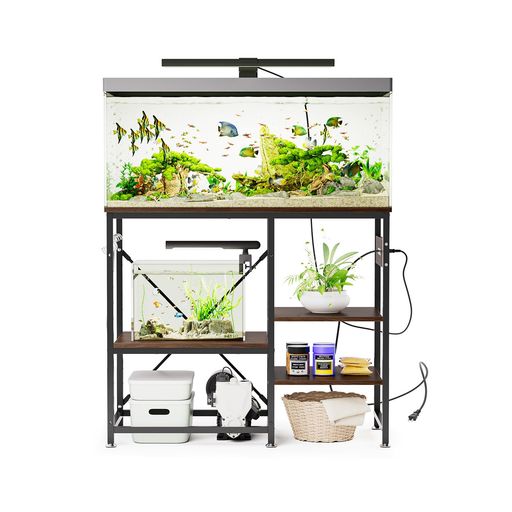 DEWEL水槽台90cm水槽用水槽設置台幅90x奥行き40x高さ75cm電源コンセント付き水槽棚900水槽台水槽90cm台中棚板10段高さ調整可能左右入れ可能90センチ水槽台水槽ラック水槽スタンド