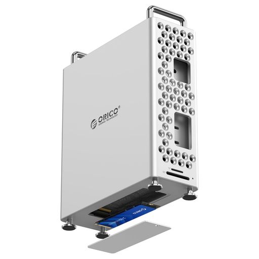 Rakuten - ORICOMiniProアルミニウムドッキングスタンドforMacminiM4、5-IN-1USB-Cハブ10Gbps高速転送、ソフトシリコン内蔵、工具不要設置、MacminiM4/M4Pro用アクセサリー
