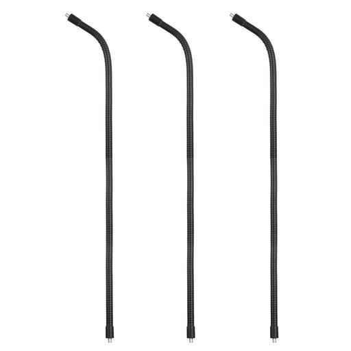 【両端オスネジの延長アーム】全長50cm(外径10mm)の金属製グースネックが3本セット。両端が1/4"-20 UNCオスネジとなっており、二つのメスネジを持つ機器間の柔軟な延長や接続を実現します。 【自在に曲がる角度調整アダプター】鋼材製の管体は手で自由に曲げられ、その形状を保持。接続したマイクや小型ライトを、360度あらゆる方向に角度調整し、最適な位置に固定できます。視線や照明の微調整に最適です。 【プロ・DIYの多様な接続シーン】マイクスタンドとマイクの間、三脚とスマホホルダーの間、照明スタンドとミニライトの間など、2つの1/4インチメスネジ対応機器を柔軟に接続します。動画撮影、配信、録音、DIY作業など、多様な設定を可能にする汎用接続アームです。 【繰り返し使える丈夫さ】金属製で強度があり、繰り返し曲げ調整しても疲労しにくい耐久性があります。汎用規格のオスネジを採用しているため、様々な市販アクセサリーとの互換性が高く、拡張性に富んでいます。 【ご使用前の確認:】本品は両端オスネジです。接続したい両方の機器のネジ穴が、1/4インチメスネジであることを必ずご確認ください。