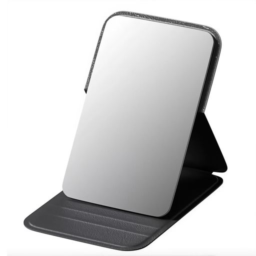 🔄 折りたたみコンパクト - 閉じるとスマートなポケットサイズ。専用のポーチやカバンの小さなポケットにもすっぷり収まり、外出先での身だしなみチェックに便利です。 📐 卓上で自立 - 折りたたみ式でありながら、開いて立てかければ卓上ミラーとしても安定して使用できます。両手が自由になるので、自宅の化粧台やオフィスのデスクでメイクやヘアセットがはかどります。 ✨ クリアな映り - 高品質なガラスミラーを採用しているため、歪みのない自然な映りを実現。きめ細やかなメイクチェックや、髪型の仕上がりまでしっかり確認できるクオリティです。 ﻿ 👛 軽量薄型 - とにかく薄くて軽いのが特長。女性の小さな手やバッグにもすっきりフィットし、日常の携帯に負担をかけません。 ﻿ 📌 安定の防滑設計 - ミラーの底部には滑り止め加工を施しているため、デスクの上やちょっとした傾斜面においてもずれにくく、より安全にお使いいただけます。 ﻿