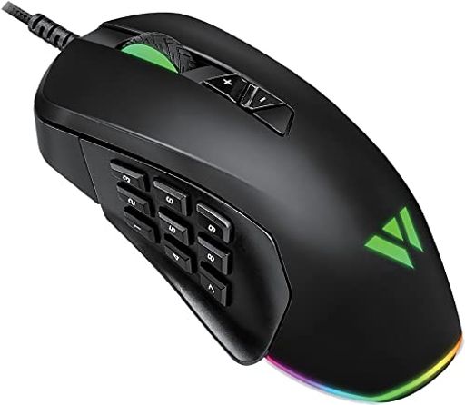 【WizarD】有線・サイド付け替え可能多機能ゲーミングマウス サイド3~9ボタン 10000DPI MMO MK21C2【日本人スタッフによる安心サポート】
