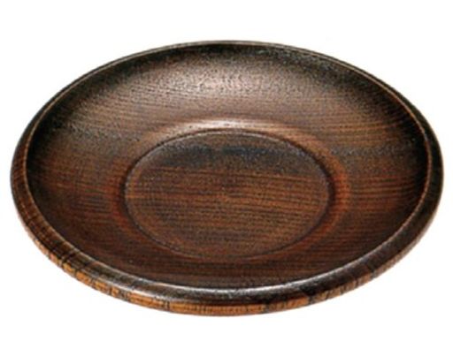 木製 ふき漆 茶托 王淵 4寸(8-857-1)
