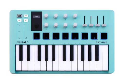 手にしたその日から音楽制作を楽しめる、コンパクトな MIDI キーボード&amp;パッド・コントローラー。 ミニディスプレイとフェーダーを新たに搭載。高いコントロール性能と抜群の使いやすさを実現。 Analog Lab IntroやAbleton Live Liteなど、音楽制作がすぐにできるソフトウェアやサウンドをバンドル。 USB-C でコンピューターや iPad に、MIDI アウト(5ピン DIN コネクター)で外部 MIDI 機器と接続可能。 リサイクル材を50%以上使用したエコ設計でありながら高い耐久性を実現。