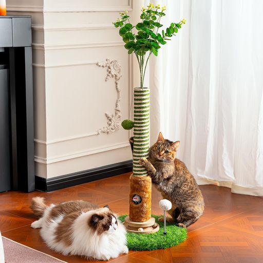 爪とぎ, 遊び, 運動, ストレス解消, 家具保護, インタラクティブプレイ, 登り, 隠れ家, 狩猟本能刺激 【おしゃれで可愛い、猫が夢中になる】 森の雰囲気をお家用に再現したツリー型爪研ぎポストです。 自然なシルエットと森をイメージしたデザイン 爪研ぎになるだけでなく、お部屋のインテリアにも馴染みます。 まるで自然の中で爪を研いだり、十分体を伸ばしたりできるので、 室内でも猫本来の本能を存分に発揮できます。 どんなお部屋にも馴染み、愛猫がきっと夢中になります。 【上質な2 色のサイザルロープ:おしゃれで猫に優しい】 上質な天然 2 色サイザルロープを採用 色合いが美しく、無臭・無害、猫の肉球にも優しい仕様です。 やんちゃな爪研ぎにも十分耐える耐久性があり、 猫本来の爪研ぎ本能を満たし、肉球を健やかに保ちます。 爪研ぎを覚えたての子猫にも毎日体を伸ばして爪を研ぐ大人の猫にも最適です。 【爪研ぎ・狩り・遊びが 1 台で楽しめる】 ご自宅を猫だけの小さな楽園に変化させます。