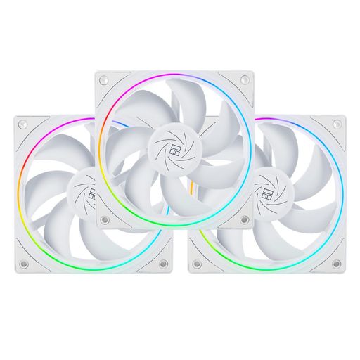 THERMALRIGHT TL-S12W CPUファンハウジング冷却器PWMファン、絞り光エフェクト、ARGB絞り付き4ピンPWMコネクタコンピュータファン、1500 RPM速度のPC冷却ファン(120 MM、3ファン)