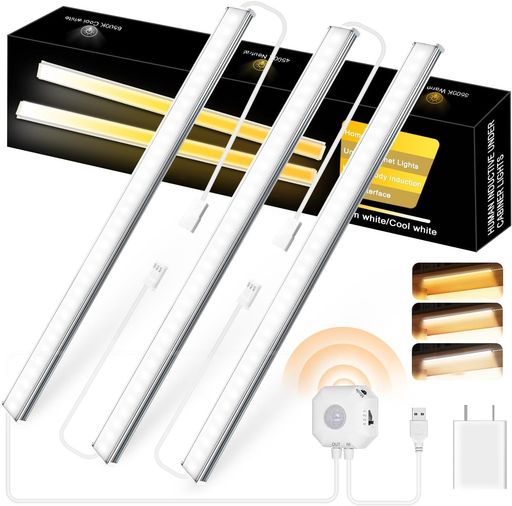 LEDバーライト人感センサー付き 高輝度102LED 消灯時間設定 昼光色/電球色切替可能...
