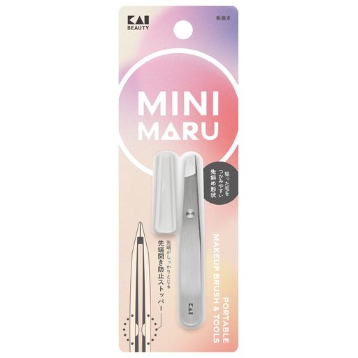 貝印 Mini Maru 毛抜き ミニサイズ がっちりキャッチ ピンセット キャップ付 持ち...