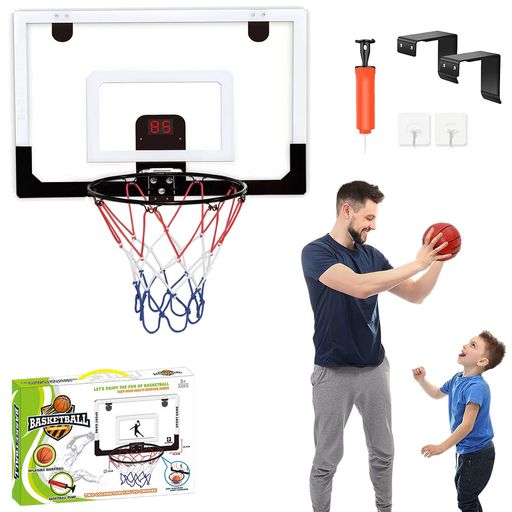 🏀【安心使用】高品質の透明な飛散防止ポリカーボネート、弾性があるバスケットリングで作られ、耐久性が高いと共に、子供にも安全です。そのほか、EVA衝撃吸収スポンジも付属され、ドアなどの家具への影響も最大限に抑え、さらに安心に使用できます。 飛散防止バスケットボールボード、衝撃吸収鉄フレーム、耐衝撃スポンジストリップにより、ドアの騒音や引っかき傷を減らすことができます。 🏀【痕跡のない設置】ボードの裏側には、ポリ炭酸エステルで作られています。裏板とブラケット上の保護された泡が、ドアト壁に対する影響を最小化することができる。家、寮等室内及び屋外の庭で、ドアや壁にシームレスフック或いは金属掛けフックで掛けてから使え。シームレスフックで掛ける設計で、ドアの開閉には支障にならず、穴が要らず壁、扉等平らな面へのダメージはゼロにして、設置の場所の変わりも対応できます。 🏀【収納便利】ワンセットですべての装備が備えているために、複雑な作業がいらなく、子供でも簡単に装着できます。不用の時、パッケージに収納するのも便利で、家の収納空間を取らないです。