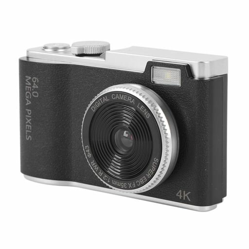 写真用 4K デジタルカメラ、16 倍ズーム付き 64MP Vlogging カメラ、ヴィンテージ CCD カメラ Selfie カメラ、2.4 インチ画面コンパクトカメラ、屋外用レトロトラベルカメラ (64GB)