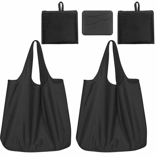 BINLILIN エコバッグ 折りたたみ 2個入り 53x62cm大容量買い物袋 ショッピングバッグ コンビニバッグ 大…
