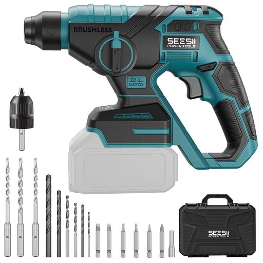 ✅【1.2kgの驚異的な軽さ顺畅な高所作業】業界トップクラスの超軽量1.2kgボディを採用しました。天井への穴あけや壁面の長時間の打撃作業でも、腕や肩への負担を最小限に抑えます。女性やDIY初心者の方でも片手で安定して保持できるため、足場の不安定な場所や入り組んだ狭い場所でも、狙ったポイントを外さず精密な作業が可能です。 ✅【1台3役のマルチ機能で現場をスマートに】ドリル、ハンマードリル、ドライバーの3モードをワンタッチで切り替え可能です。20mmコンクリートの穴あけはもちろん、木材24mm、鉄材13mmまでの穿孔に対応します。これ一台で日曜大工から本格的な改修工事まで完結するため、複数の工具を持ち運ぶ手間がなくなり、限られた作業スペースを有効に活用できます。 ✅【次世代ブラシレスモーターによる圧倒的パワー】内部摩擦を抑えた高効率ブラシレスモーターを搭載し、最大4700BPMの強力な打撃力を実現しました。モーターの過熱を防ぎ、長寿命化とメンテナンスフリーを両立。硬いコンクリートへの穿孔も力強くスピーディーにこなせるため、作業時間を大幅に短縮し、プロ並みの仕上がりをサポートします。