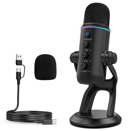 ZealSound USBマイク コンデンサーマイク ノイズ低減 PC・Mac・USB-Cスマホ対応 ポッドキャスト 録音 ライブ配信 ゲーム実況