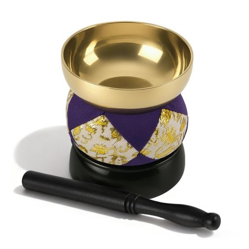 Syncnika おりん 4点セット 2.5寸 お鈴 仏具 真鍮 モダン仏壇用 金襴 供養 ペット ...