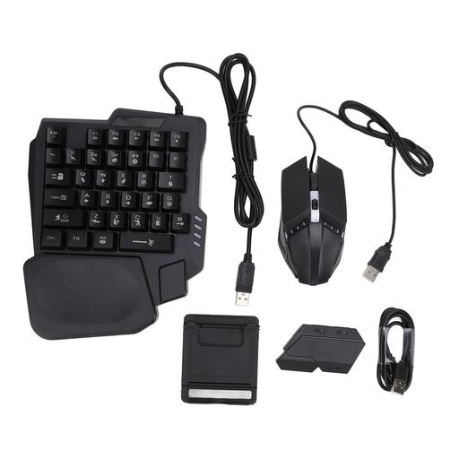 RGB ゲーミング キーボード マウス コンバータ、調節可能な電話スタンド付き、、IOS 用、4 in 1 コンボ キット、高速充電をサポート、マクロやアプリは不要